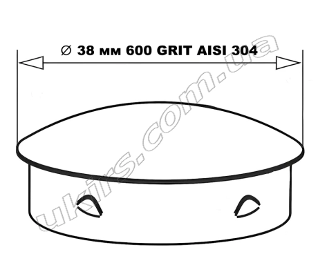 Stainless steel plug for pipe ∅ 38x1.5 mm 600 GRIT AISI 304