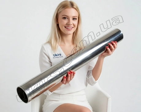 Труба нержавіюча ∅ 101.6 мм, товщина 2 мм 600 GRIT AISI 201