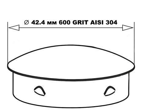 Заглушка нержавіюча для труби ∅ 42.4х1.5 мм 600 GRIT AISI 304