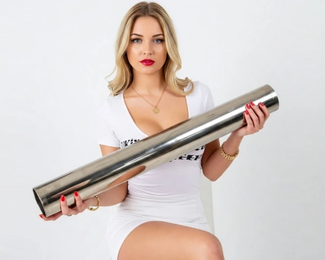 Труба нержавіюча ∅ 85 мм, товщина 2 мм 600 GRIT AISI 201