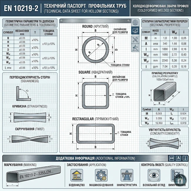 EN 10219-2 | Допуски, размеры и характеристики сечения для труб