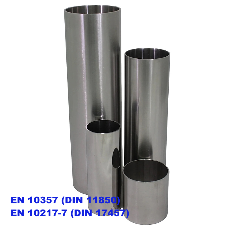 Максимально допустимий робочий тиск для нержавіючих круглих зварних труб EN 10357 (DIN 11850) та EN 10217-7 (DIN 17457)